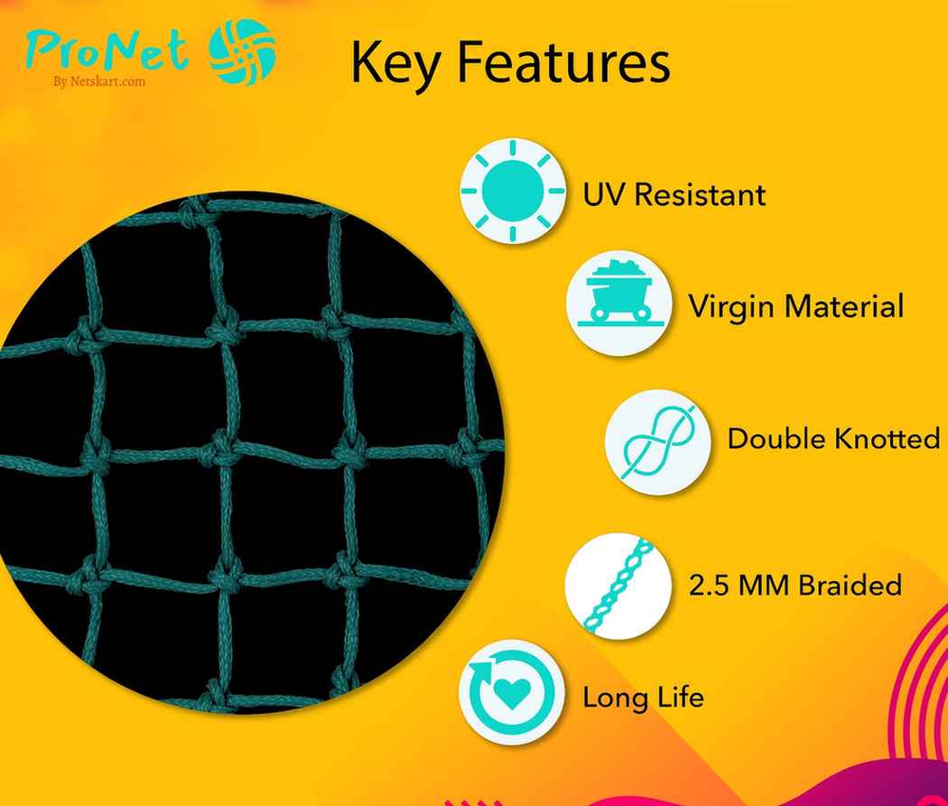 Garware Monkey Net / Monkey Net for Balcony / Monkey Safety Net 2.5MM Thickness With 30 MM Mesh with Border - Image 5