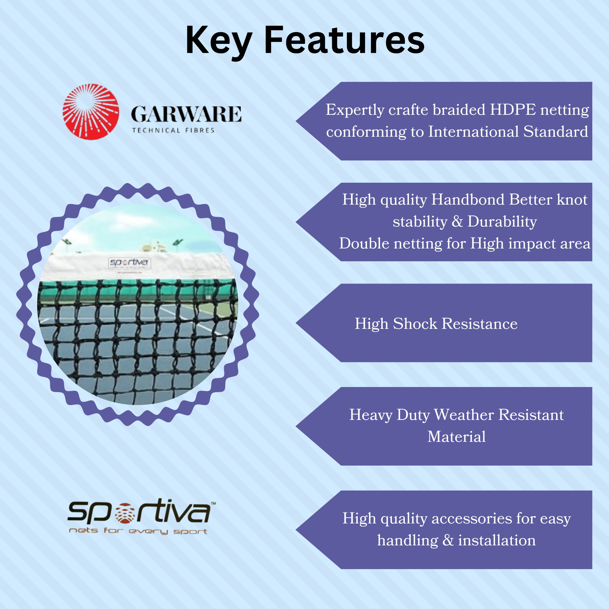 Garware Sportiva® Tennis Net - Image 4